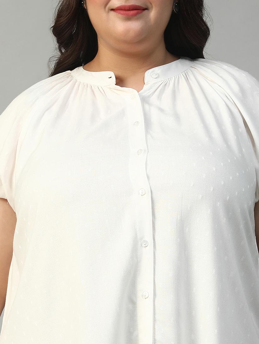 women plus size solid short sleeve shirt - 22009240 - Standard Image - 4