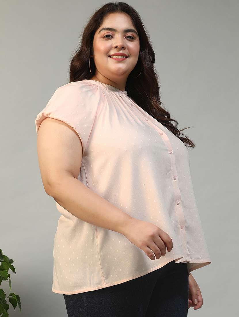 women plus size self designed short sleeve shirt - 22009243 -  Standard Image - 1