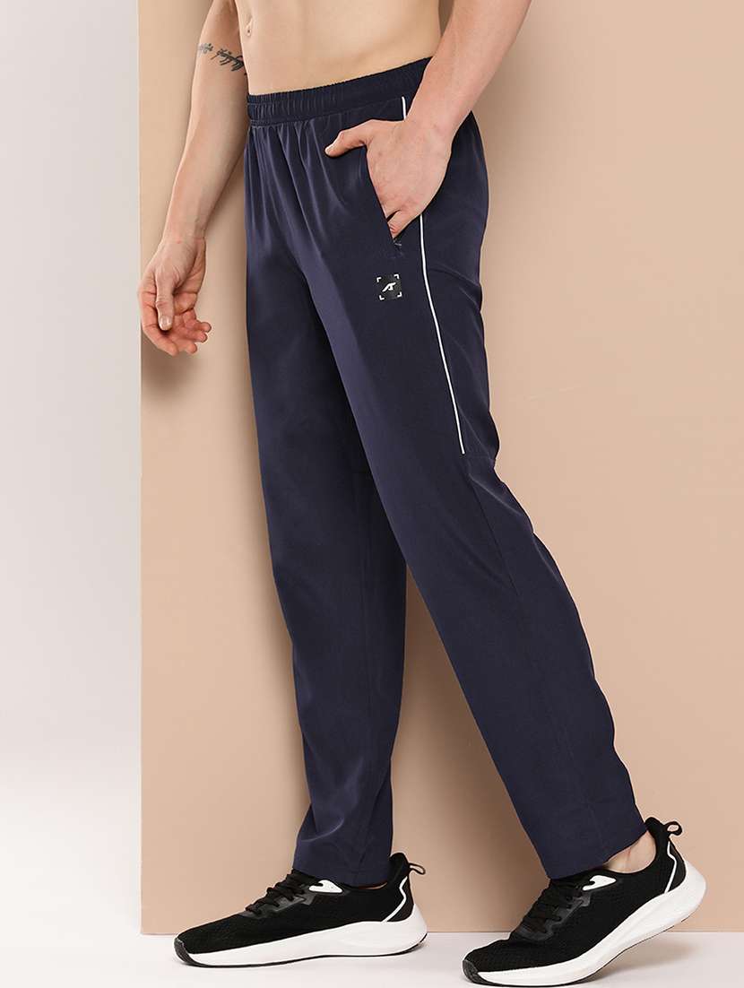 men solid regular fit full length track pant - 22009260 -  Standard Image - 1