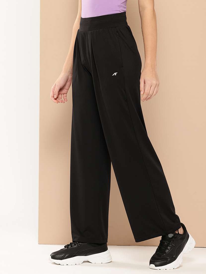 women solid mid rise regular fit track pant - 22009275 -  Standard Image - 1