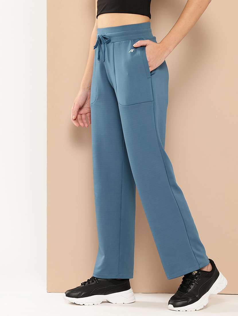 women solid mid rise regular fit track pant - 22009276 -  Standard Image - 1