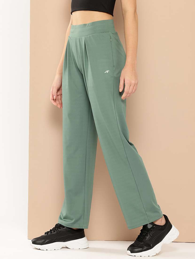 women solid mid rise regular fit track pant - 22009277 -  Standard Image - 1