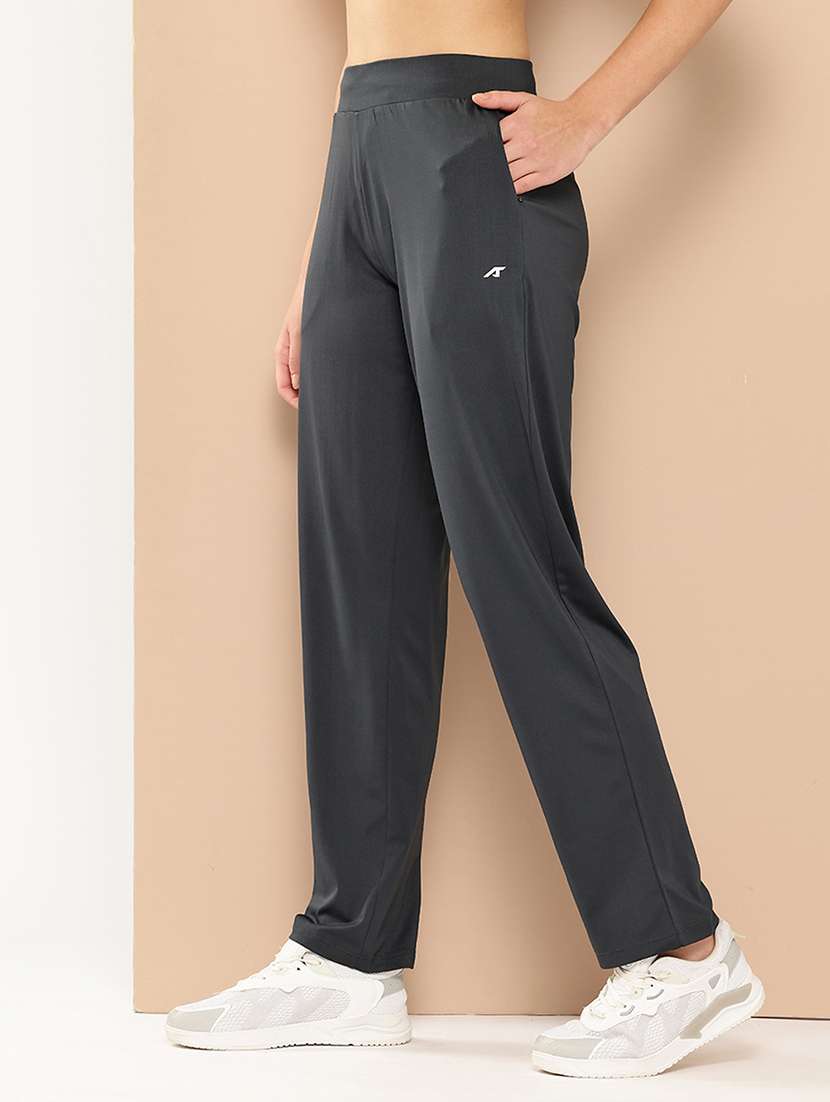 women solid mid rise regular fit track pant - 22009281 -  Standard Image - 1