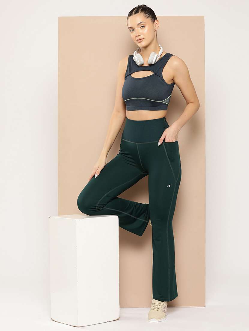 women solid high rise slim fit yoga pant  - 22009283 -  Standard Image - 4