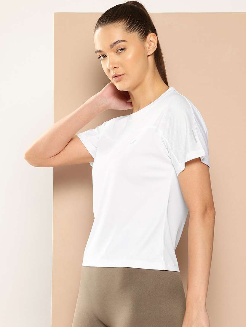 women solid short sleeve dry fit t-shirt - 22009284 -  Standard Image - 1
