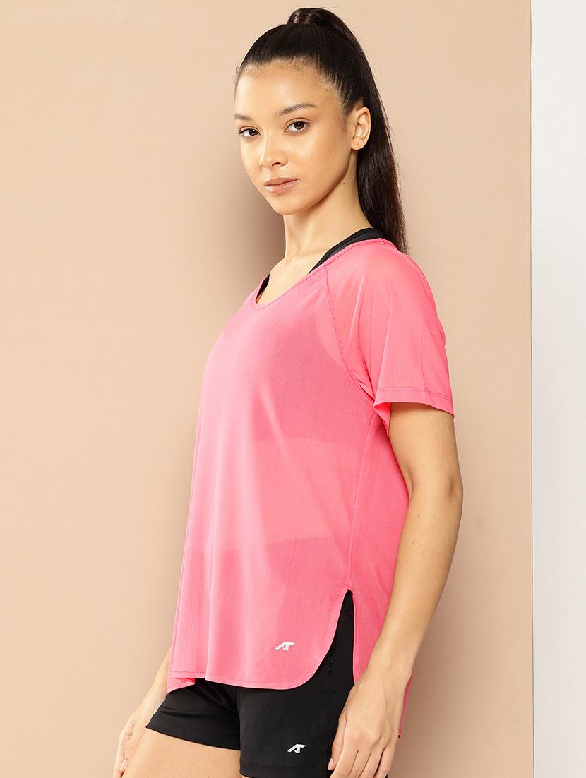 women solid short sleeve dry fit t-shirt - 22009288 -  Standard Image - 1