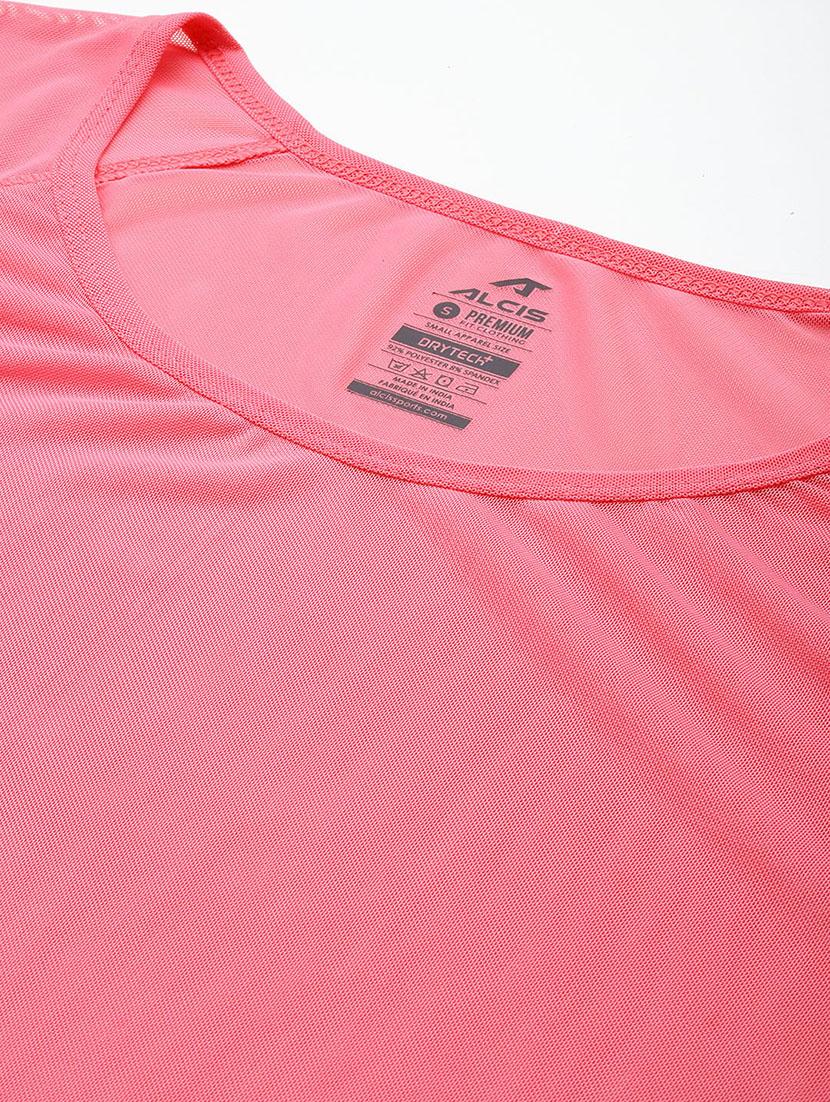 women solid short sleeve dry fit t-shirt - 22009288 - Standard Image - 4