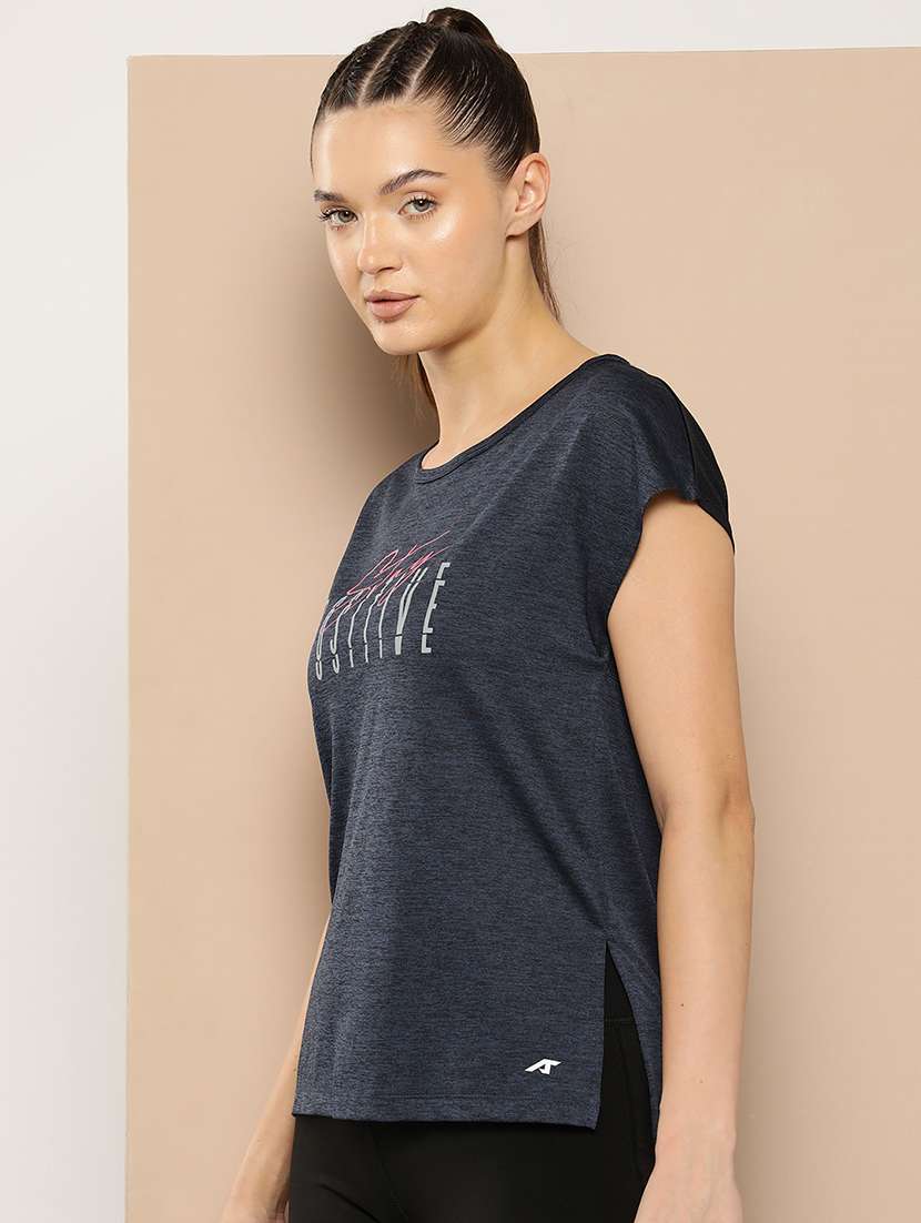 women typographic short sleeve dry fit t-shirt - 22009290 -  Standard Image - 1