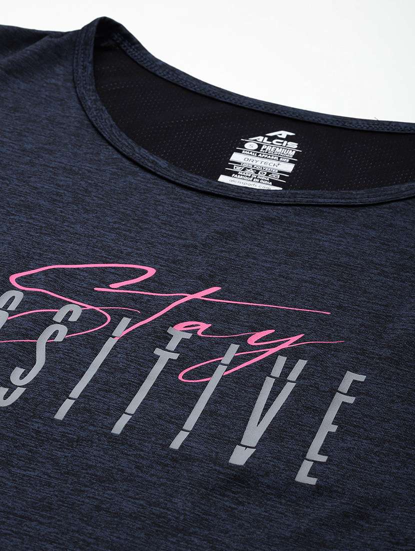 women typographic short sleeve dry fit t-shirt - 22009290 -  Standard Image - 4