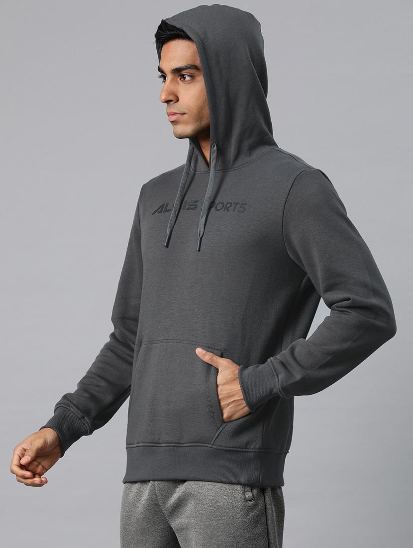 men chest print long sleeve regular fit hooded sweatshirt - 22009296 -  Standard Image - 1
