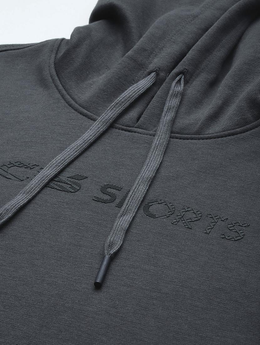 men chest print long sleeve regular fit hooded sweatshirt - 22009296 - Standard Image - 4