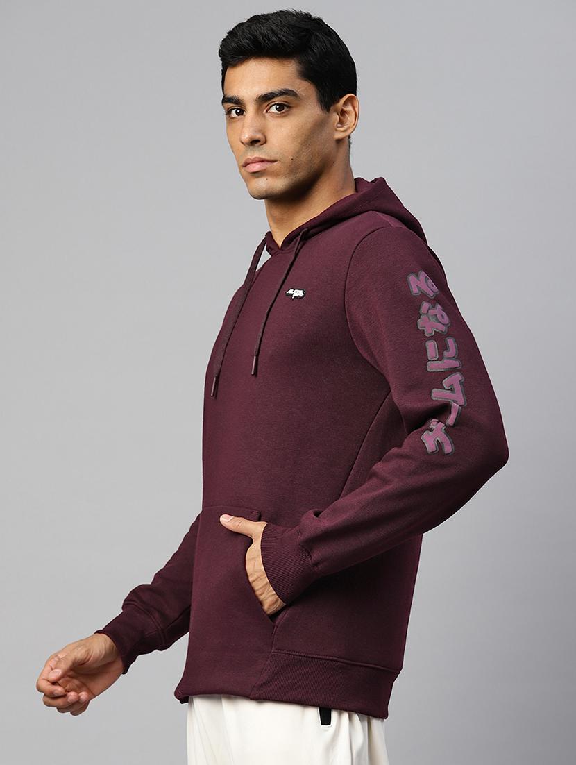men typographic long sleeve regular fit hooded sweatshirt - 22009297 - Standard Image - 1