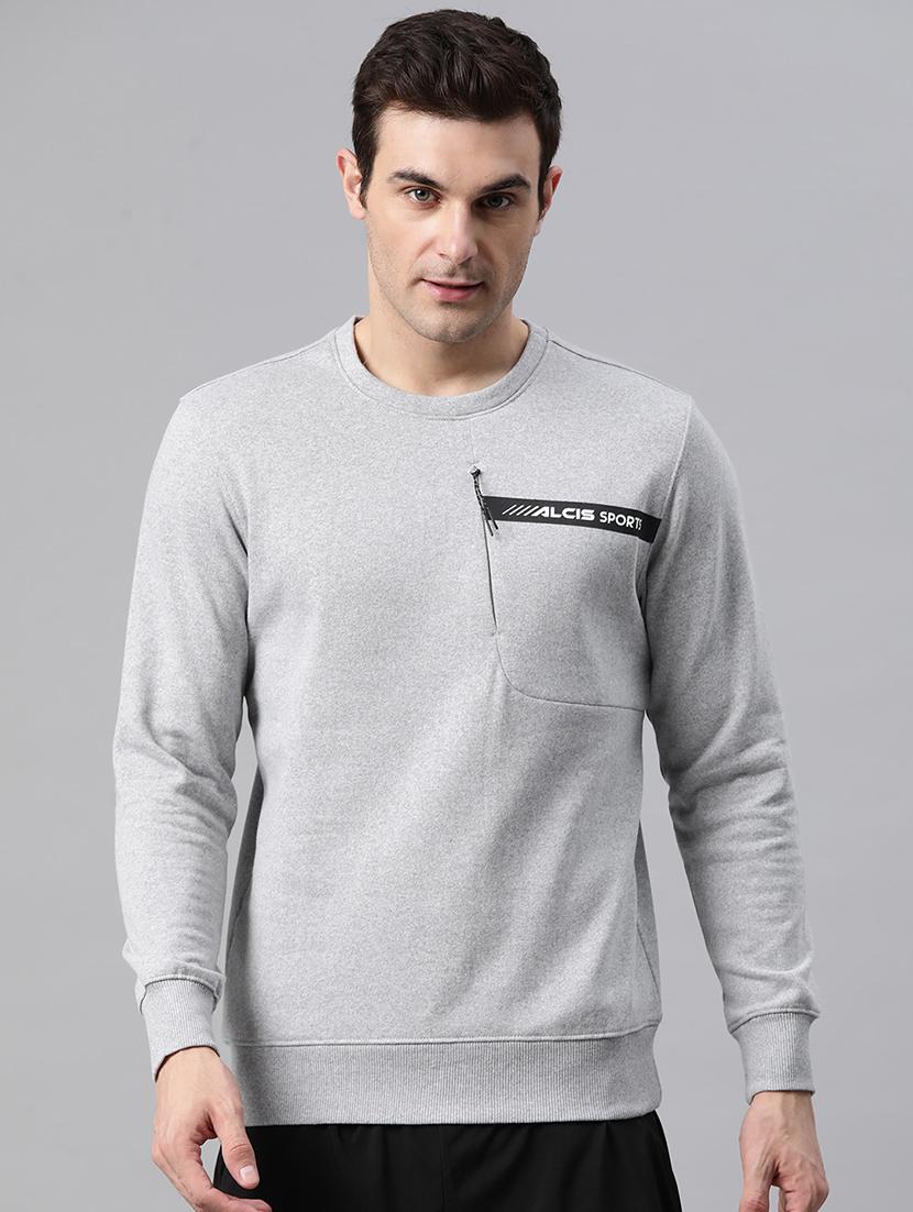 men logo print long sleeve regular fit sweatshirt - 22009305 -  Zoom Image - 0