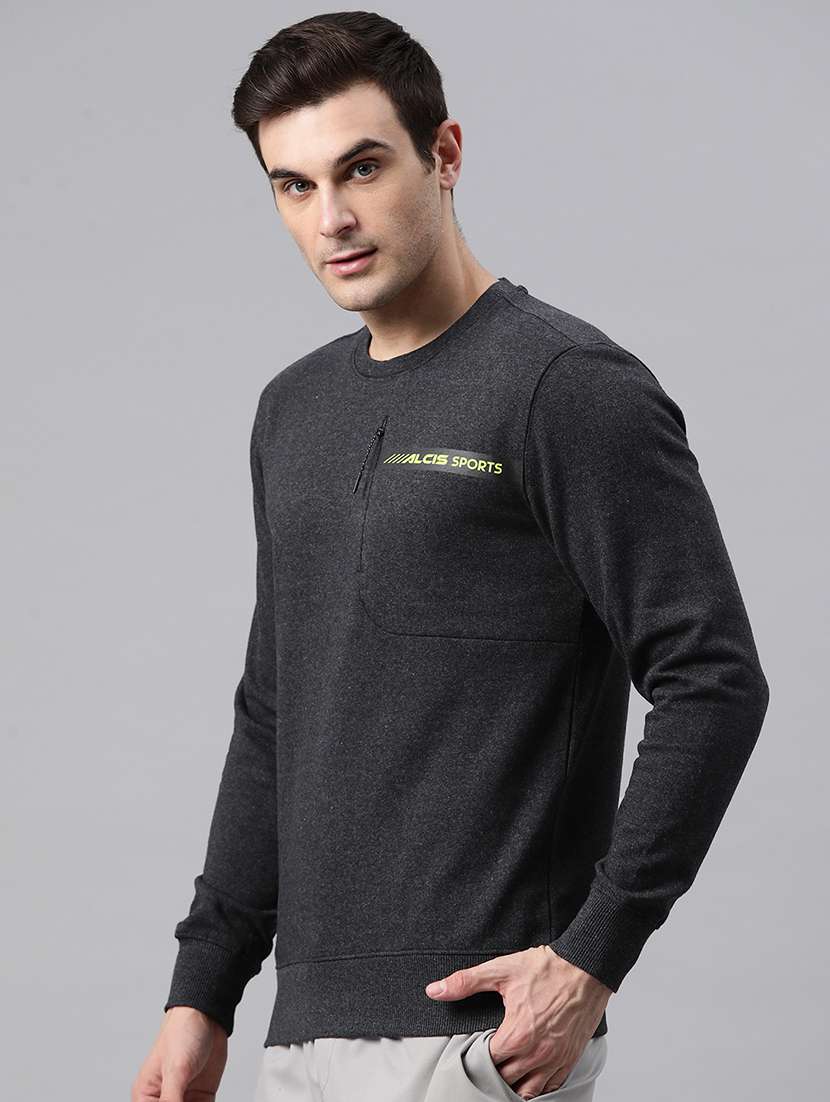 men logo print long sleeve regular fit sweatshirt - 22009306 -  Standard Image - 1