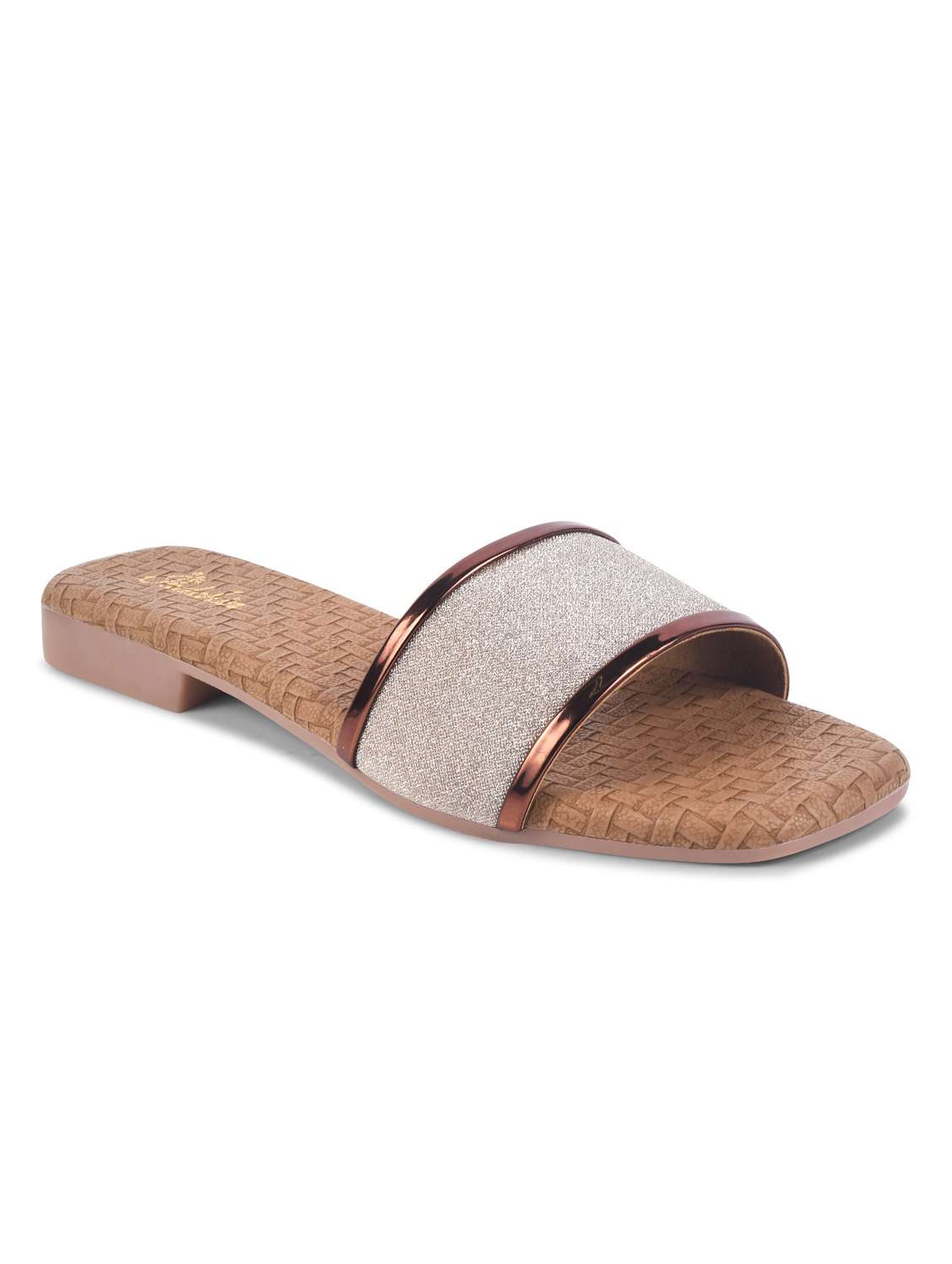 women slip on flat sandal