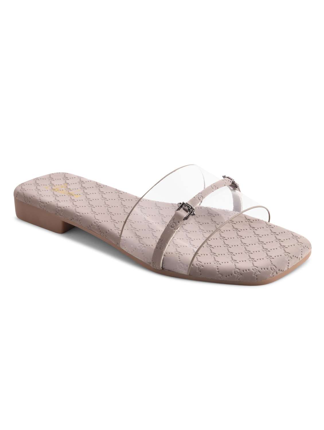 women slip on flat sandal