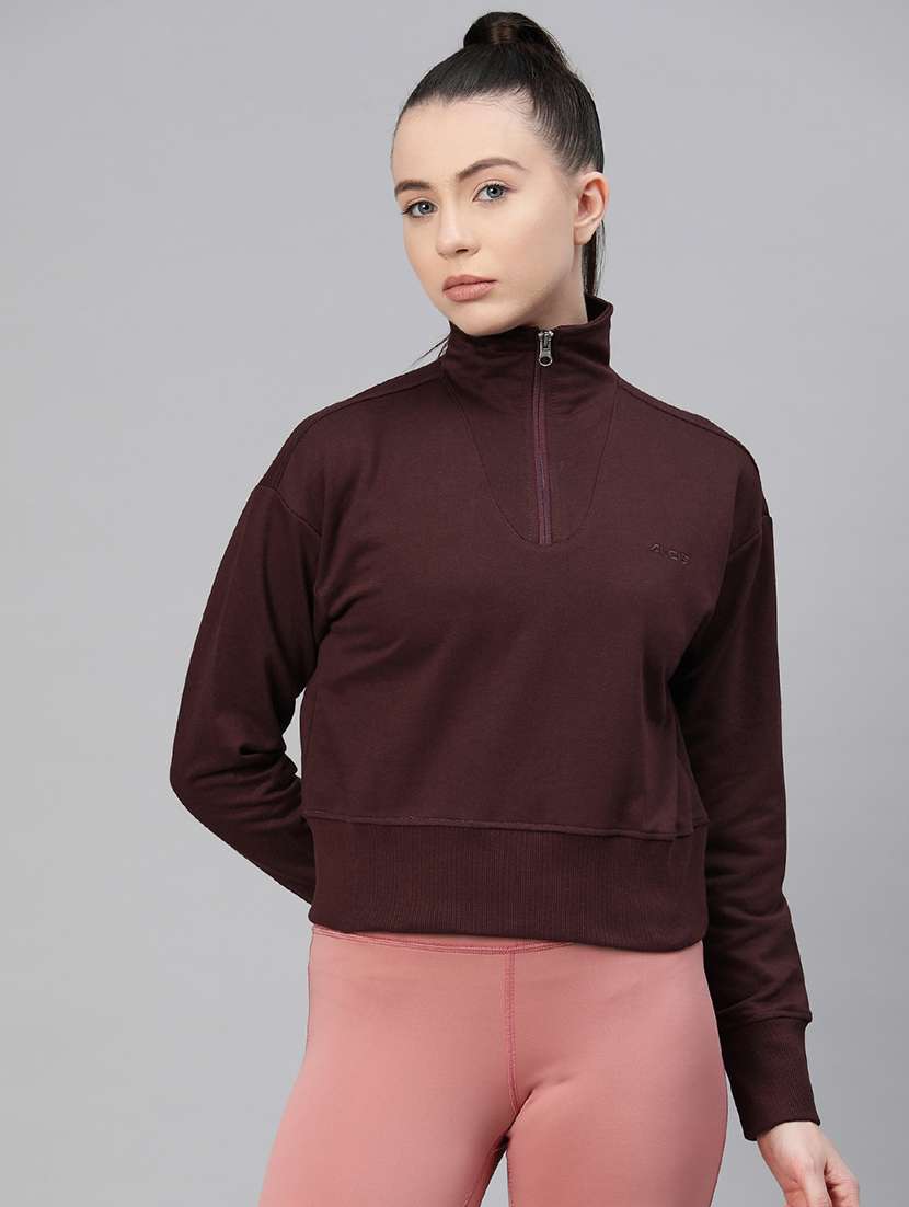 women solid long sleeve pullover sweatshirt