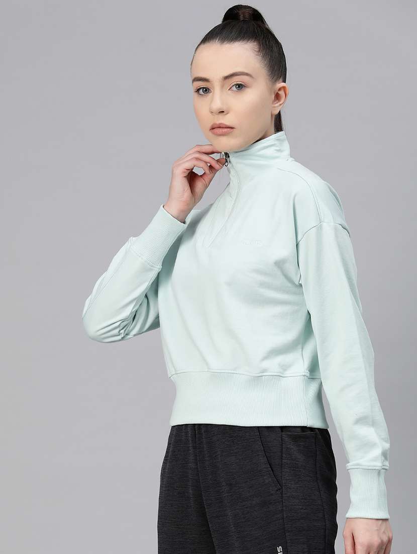 women solid long sleeve pullover sweatshirt - 22009342 - Standard Image - 1