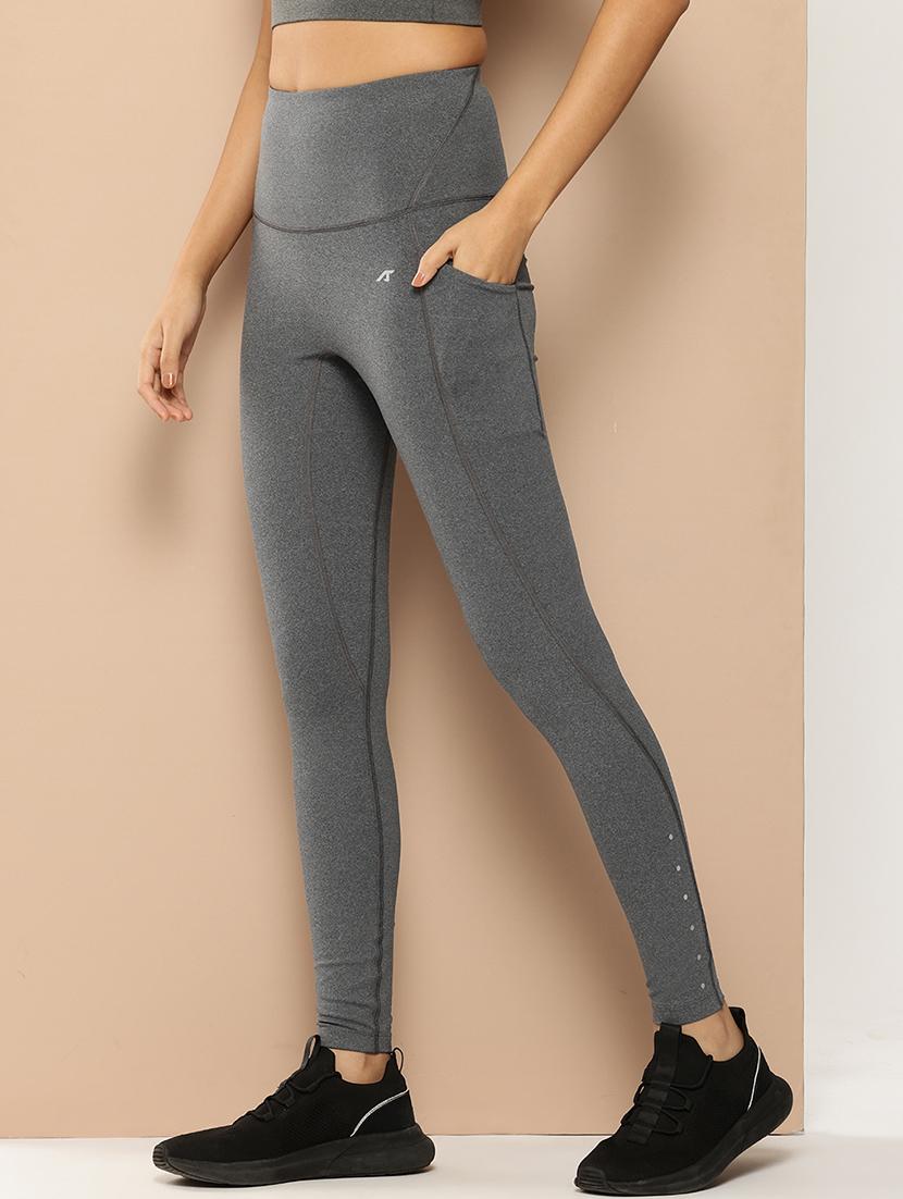 women solid high rise ankle length tights - 22009358 - Standard Image - 1