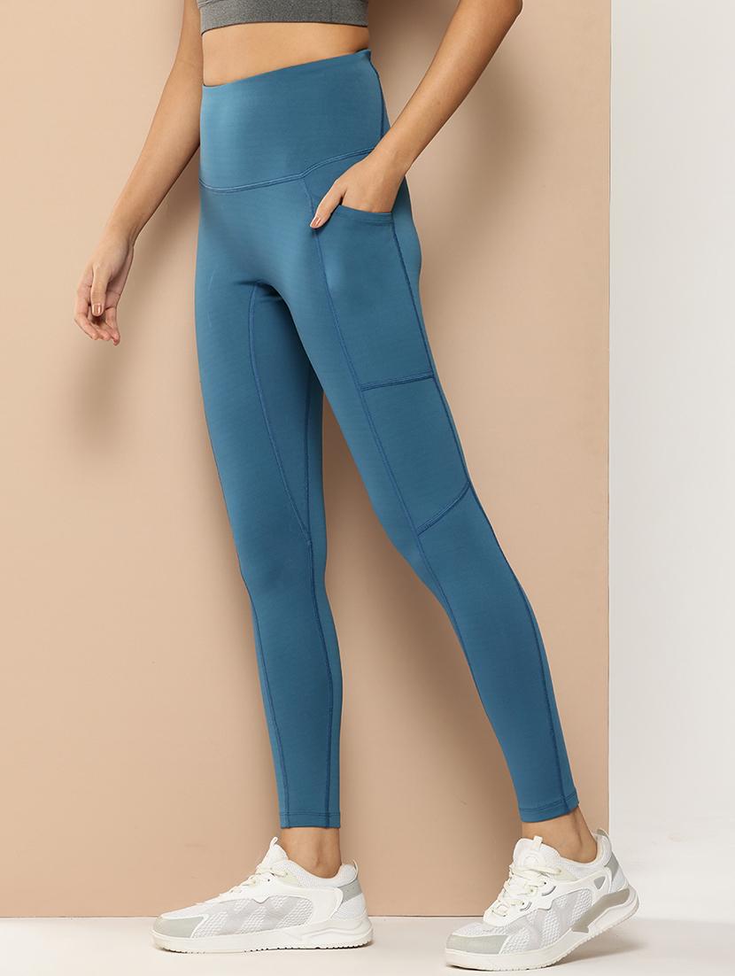 women solid high rise ankle length tights - 22009359 -  Standard Image - 1