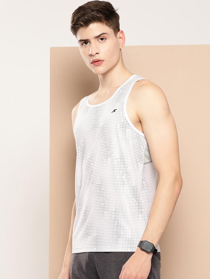 men polka dot printed sleeveless dry fit t-shirt - 22009362 - Standard Image - 1