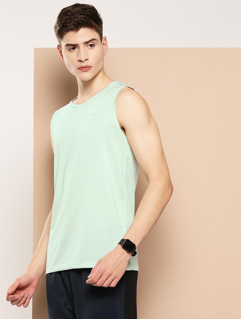 men striped sleeveless dry fit t-shirt - 22009363 - Standard Image - 1