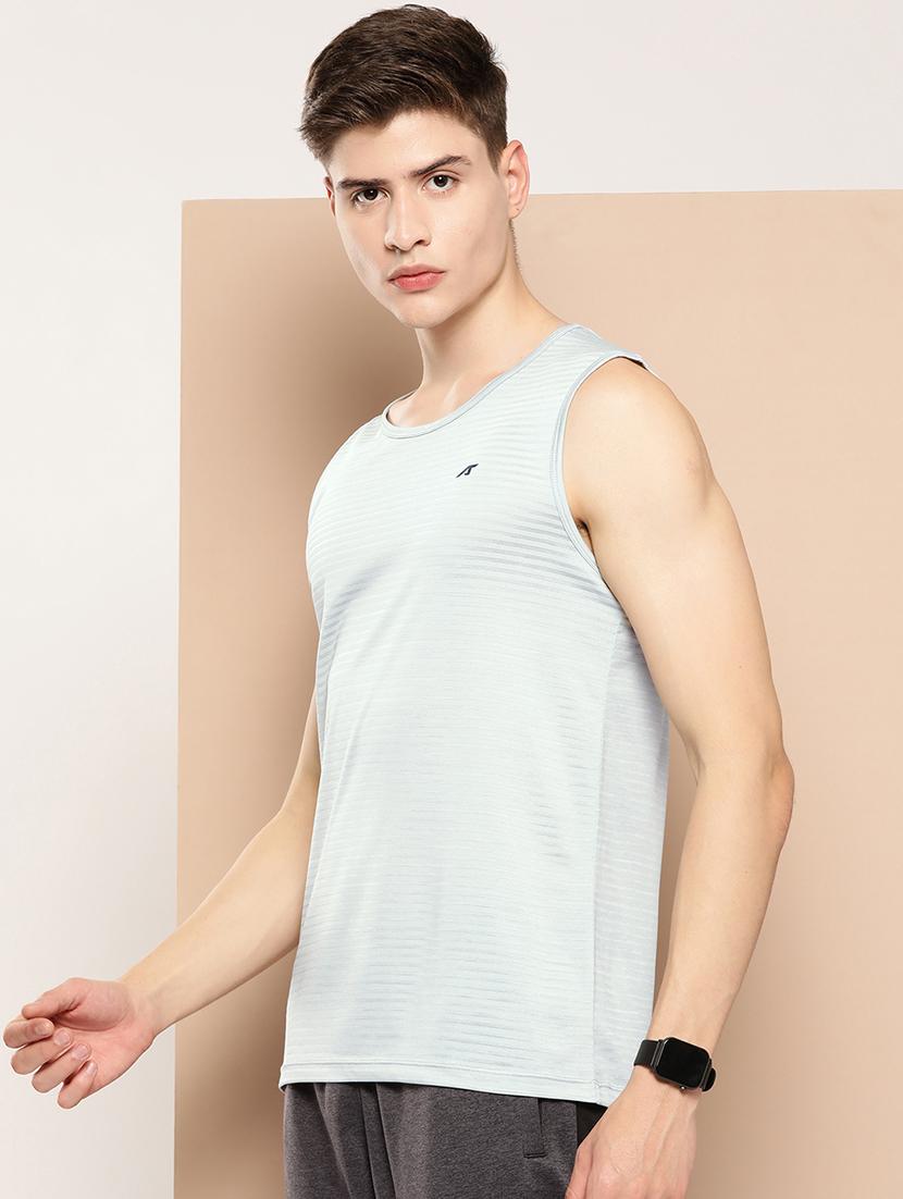 men striped sleeveless dry fit t-shirt - 22009364 - Standard Image - 1