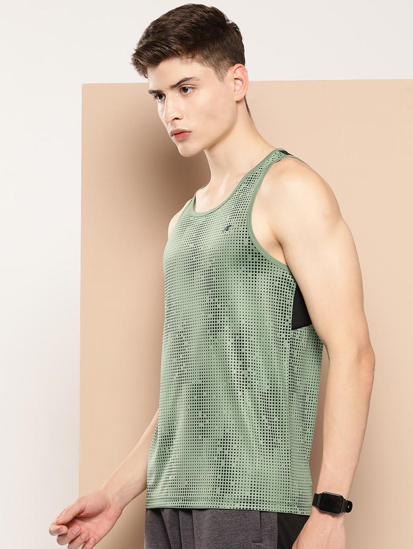 men polka dot sleeveless dry fit t-shirt - 22009368 - Standard Image - 1