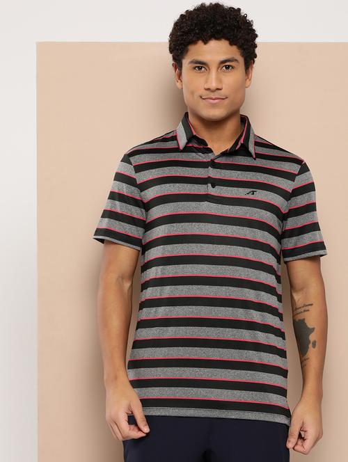 men striped short sleeve regular fit polo t-shirt - 22009371 - Standard Image - 0