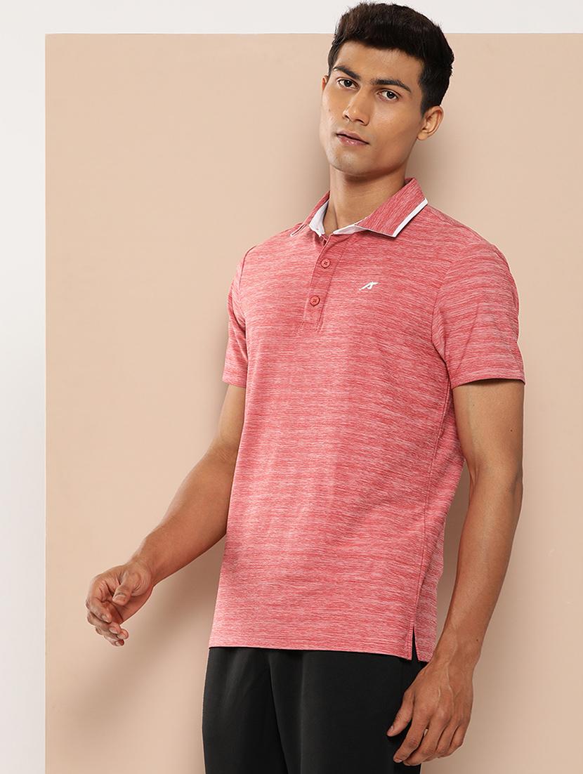 men melange short sleeve regular fit polo t-shirt - 22009375 - Standard Image - 1