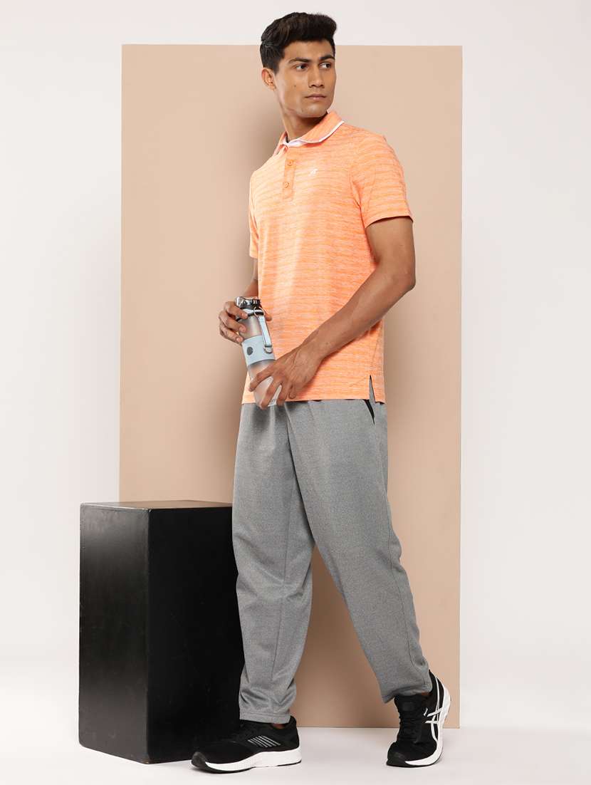 men melange short sleeve regular fit polo t-shirt - 22009377 -  Standard Image - 4