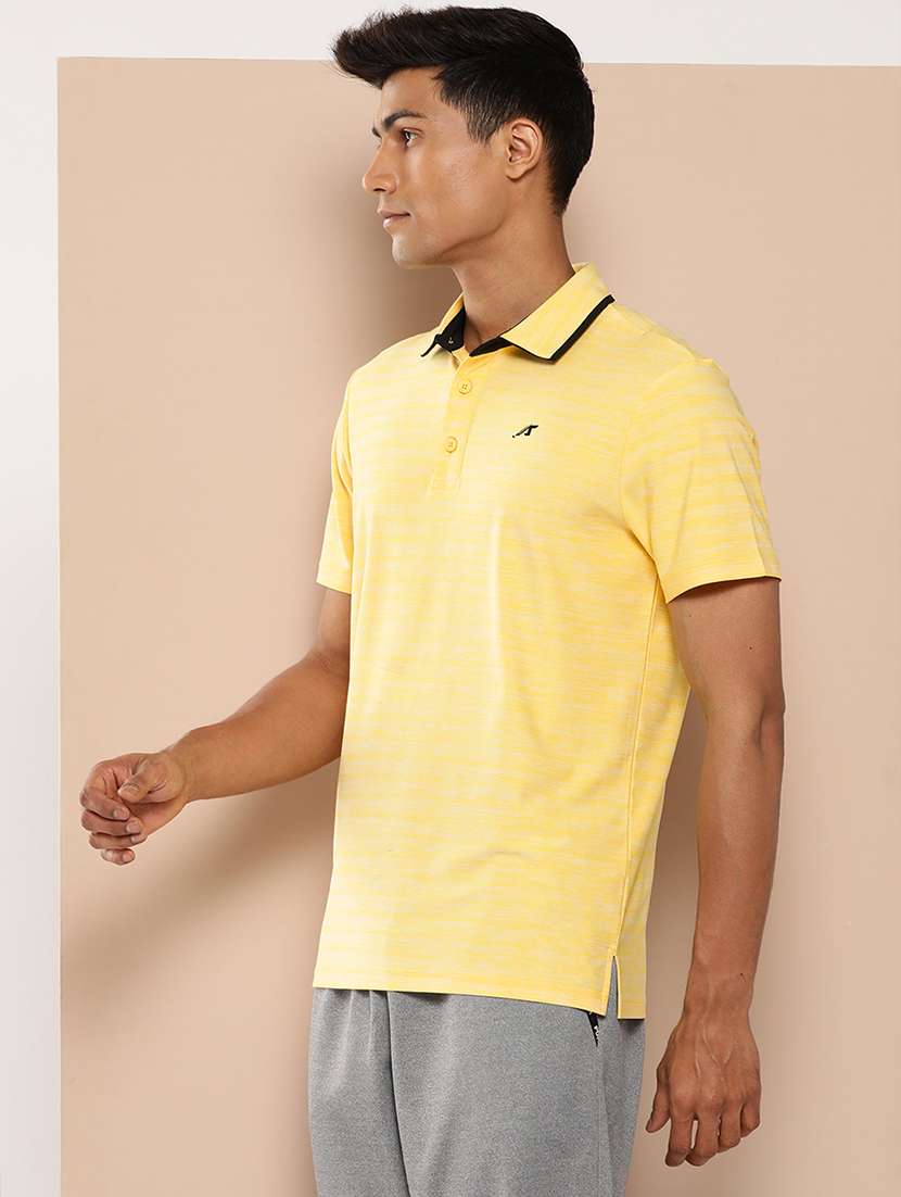 men melange short sleeve regular fit polo t-shirt - 22009378 -  Standard Image - 1