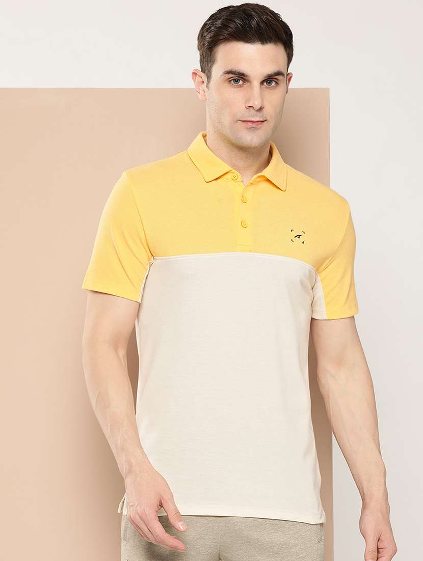 men color block short sleeve regular fit polo t-shirt