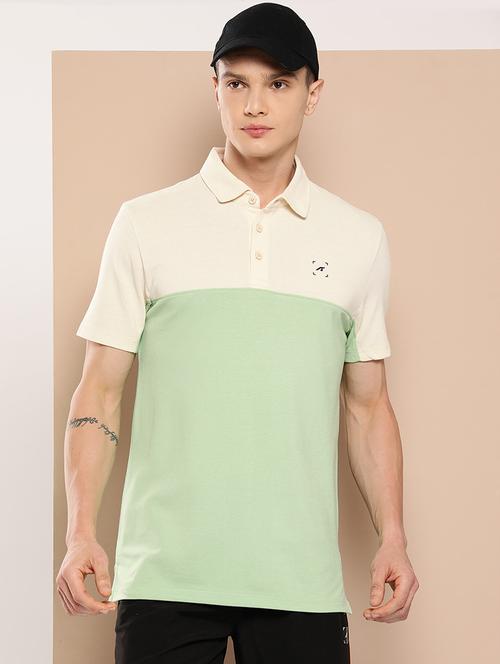 men color block short sleeve regular fit polo t-shirt - 22009388 - Standard Image - 0