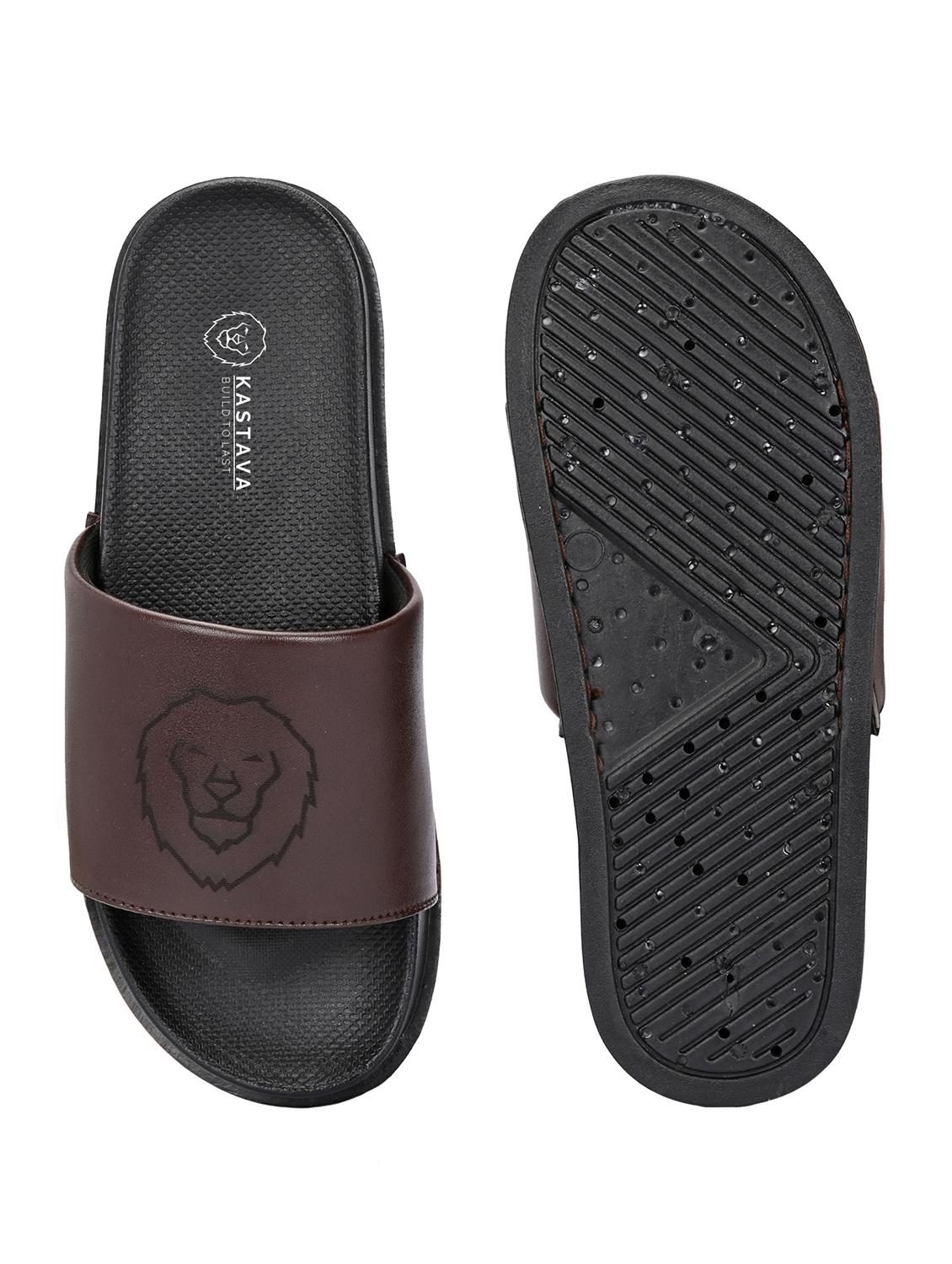 men brown slip on slider - 22009447 - Standard Image - 4