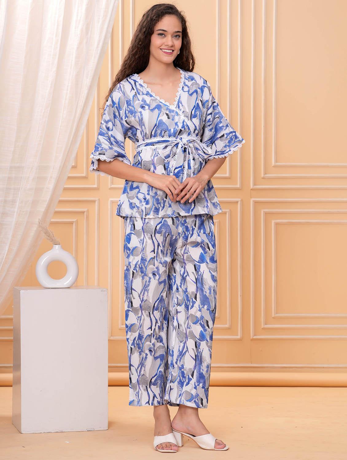 women printed top and trouser co-ord set - 22009460 - Standard Image - 1