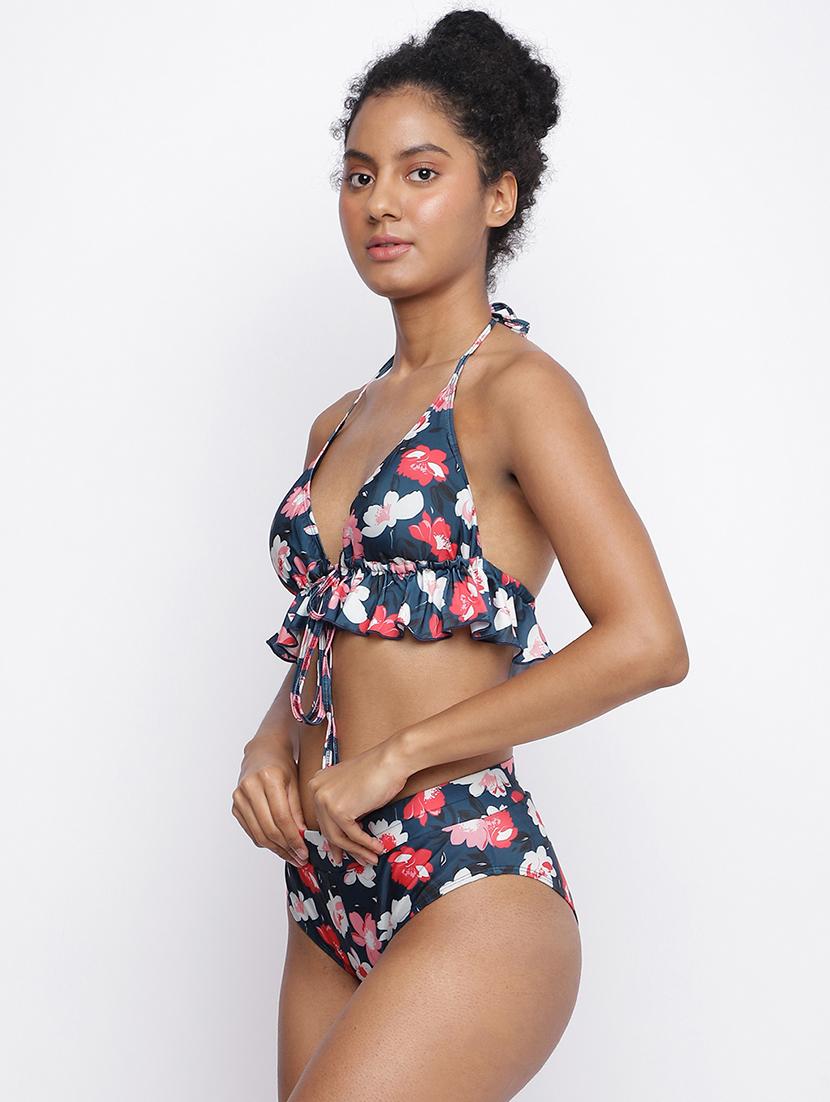 women printed halter neck bikini set - 22009496 -  Standard Image - 1