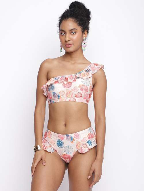 women printed sleeveless bikini set