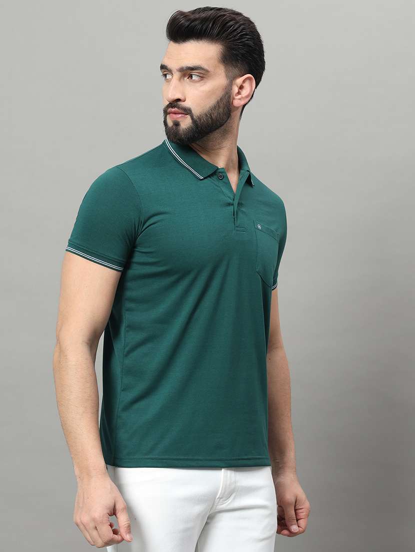 men solid short sleeve regular fit polo t-shirt - 22009506 -  Standard Image - 1