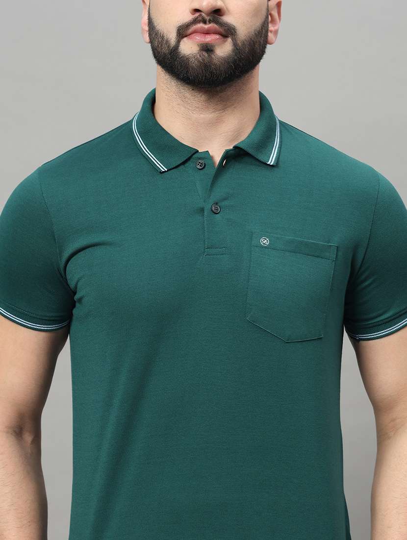 men solid short sleeve regular fit polo t-shirt - 22009506 -  Standard Image - 4