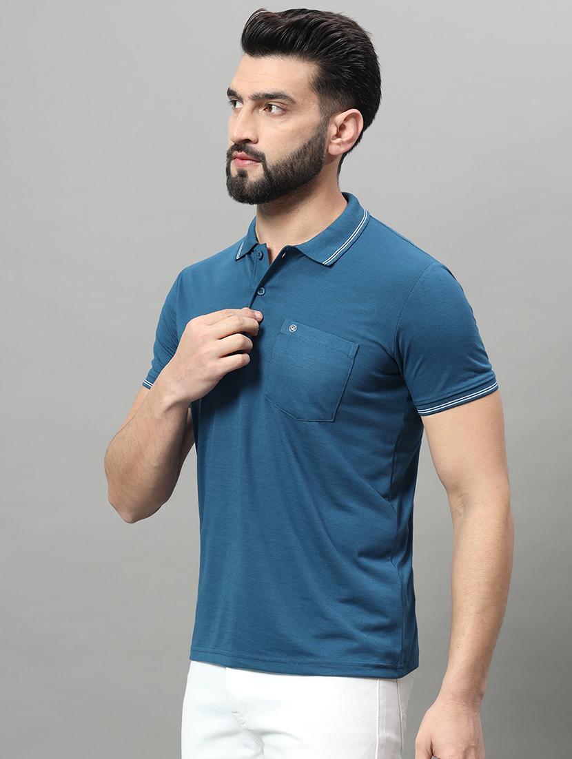 men solid short sleeve regular fit polo t-shirt - 22009509 - Standard Image - 1