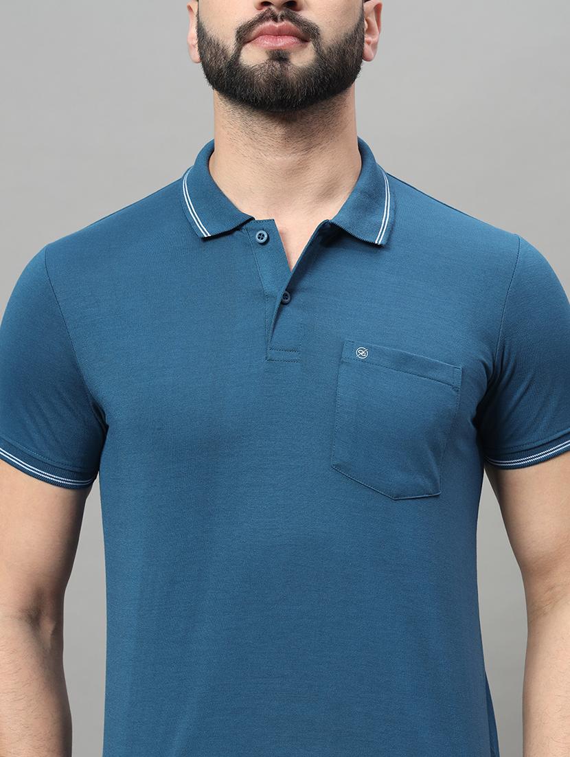 men solid short sleeve regular fit polo t-shirt - 22009509 - Standard Image - 4