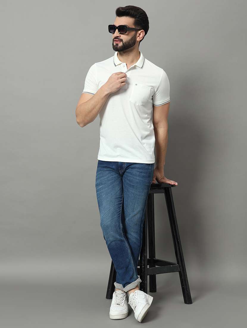 men solid short sleeve regular fit polo t-shirt - 22009515 -  Standard Image - 4