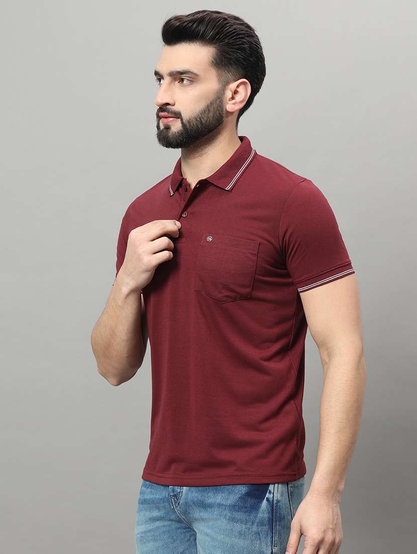men solid short sleeve regular fit polo t-shirt - 22009516 -  Standard Image - 1