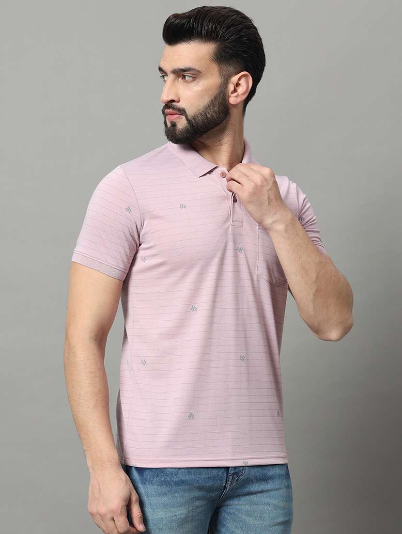 men striped short sleeve regular fit polo t-shirt - 22009517 -  Standard Image - 1