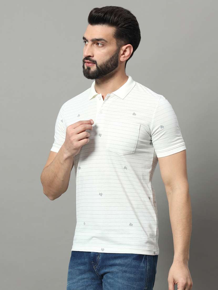 men striped short sleeve regular fit polo t-shirt - 22009519 -  Standard Image - 1