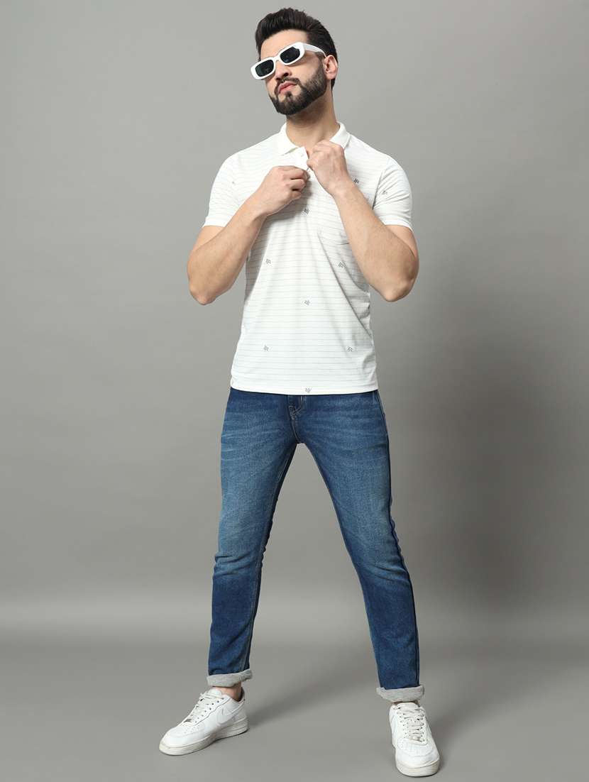 men striped short sleeve regular fit polo t-shirt - 22009519 -  Standard Image - 4