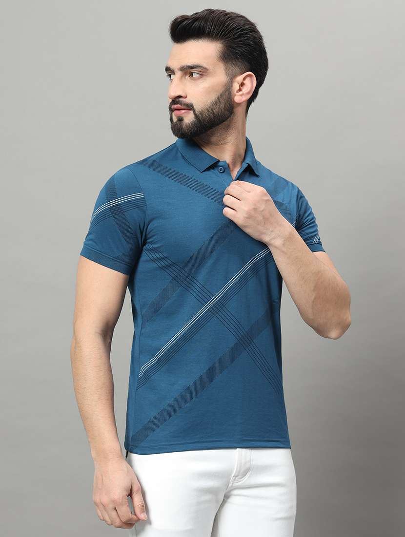 men printed short sleeve regular fit polo t-shirt - 22009520 -  Standard Image - 1