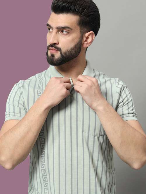 men striped short sleeve regular fit polo t-shirt - 22009523 -  Standard Image - 0