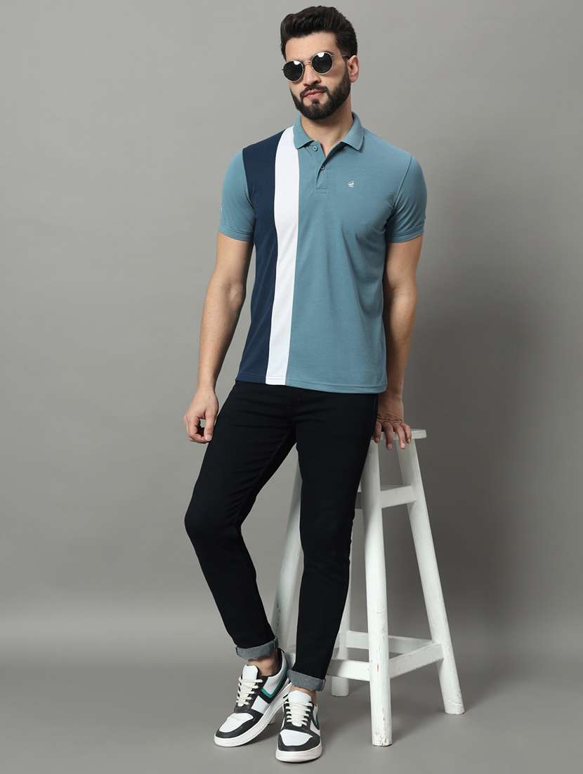 men color block short sleeve regular fit polo t-shirt - 22009529 -  Standard Image - 4